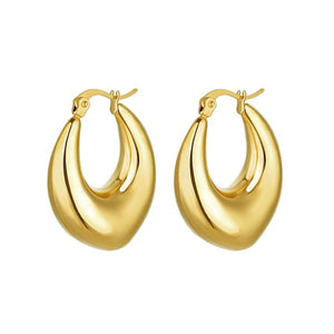 Geometric Stainless Steel Hoop Earrings for Women Wedding Jewelry