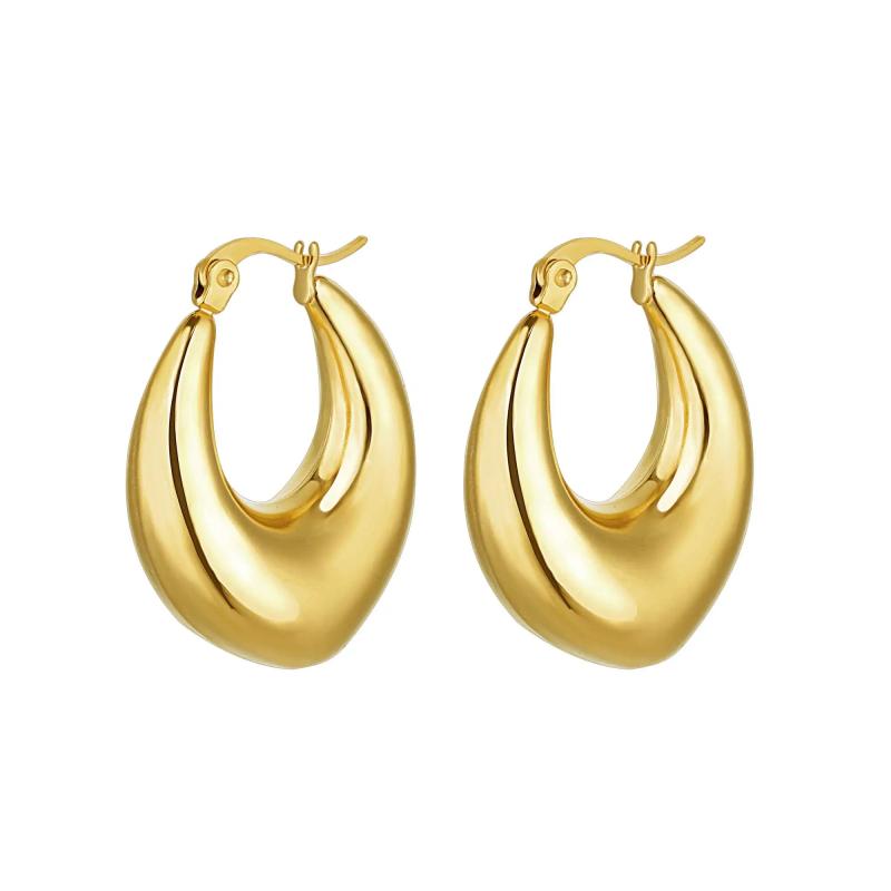 Geometric Stainless Steel Hoop Earrings for Women Wedding Jewelry