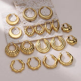 Geometric Stainless Steel Hoop Earrings for Women Wedding Jewelry