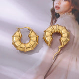 Geometric Stainless Steel Hoop Earrings for Women Wedding Jewelry