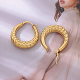Geometric Stainless Steel Hoop Earrings for Women Wedding Jewelry
