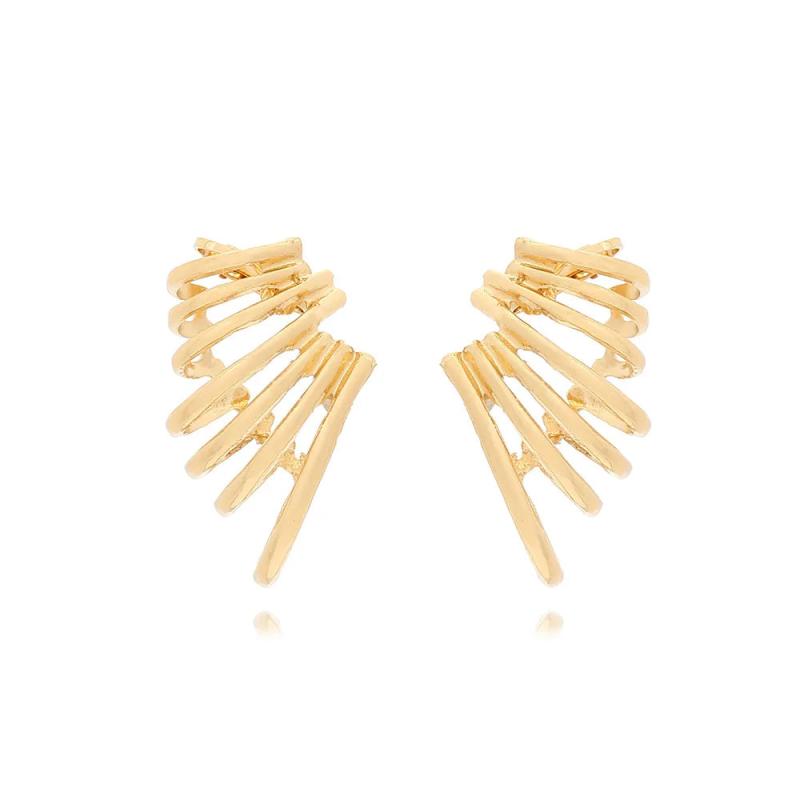 HUANQI Multi-layered Stud Earrings for Women Alloy Vintage