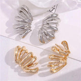 HUANQI Multi-layered Stud Earrings for Women Alloy Vintage