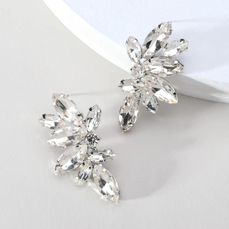 Geometric Crystal Stud Earrings Pendientes Party Jewelry