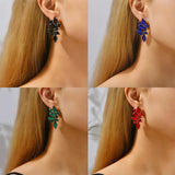 Geometric Crystal Stud Earrings Pendientes Party Jewelry