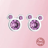 925 Silver Rose Flower Stud Earrings Round Women Jewelry Gift