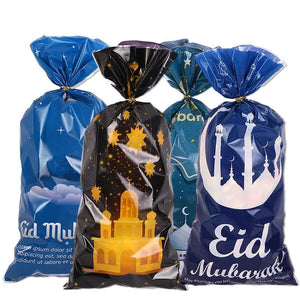 50pcs Ramadan Gift Bags Eid Mubarak Candy Cookie Snack Packaging Bag Pouch