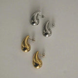 Water Drop CC Hoop Earrings PVD 18K Plated Stainless Steel Jewelry