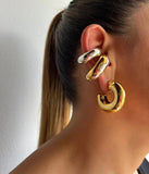 Water Drop CC Hoop Earrings PVD 18K Plated Stainless Steel Jewelry