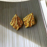 Retro Metal Drop Stud Earrings Irregular Jewelry Gift
