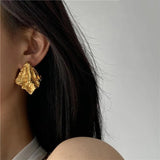 Retro Metal Drop Stud Earrings Irregular Jewelry Gift