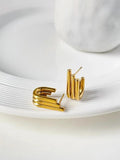 Per'sBox Geometric Triple J Shape Chunky Stud Earrings