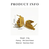 Per'sBox Geometric Triple J Shape Chunky Stud Earrings