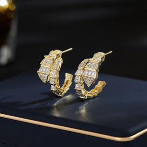 Snake Bamboo Knot Earrings Women's Banquet Jewelry