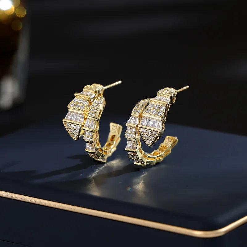 Snake Bamboo Knot Earrings Women's Banquet Jewelry