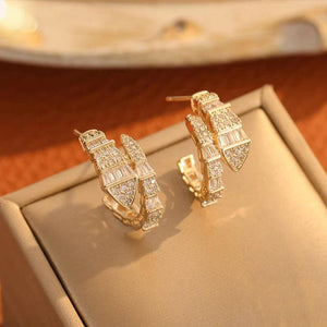 Snake Bamboo Knot Earrings Women's Banquet Jewelry