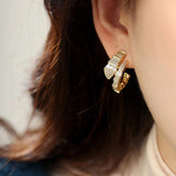 Snake Bamboo Knot Earrings Women's Banquet Jewelry