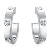 Cz Crystal Stud Earring For Women Valentine Gift Stainless Steel Small Femme