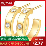 Cz Crystal Stud Earring For Women Valentine Gift Stainless Steel Small Femme