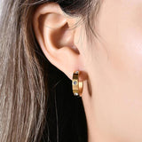 Cz Crystal Stud Earring For Women Valentine Gift Stainless Steel Small Femme