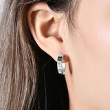 Cz Crystal Stud Earring For Women Valentine Gift Stainless Steel Small Femme