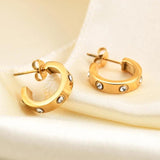 Cz Crystal Stud Earring For Women Valentine Gift Stainless Steel Small Femme