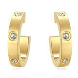 Cz Crystal Stud Earring For Women Valentine Gift Stainless Steel Small Femme