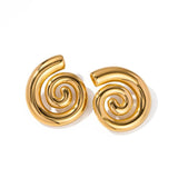 Youthway Spiral Hollow Hoop Earrings 18K Plated Jewelry Gift