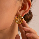 Youthway Spiral Hollow Hoop Earrings 18K Plated Jewelry Gift