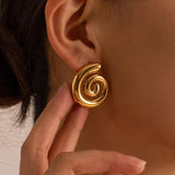 Youthway Spiral Hollow Hoop Earrings 18K Plated Jewelry Gift