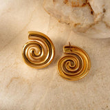 Youthway Spiral Hollow Hoop Earrings 18K Plated Jewelry Gift
