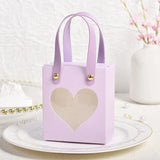 10Pcs Wedding Candy Gift Bags with Transparent Window Pink Romantic F