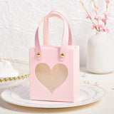 10Pcs Wedding Candy Gift Bags with Transparent Window Pink Romantic F