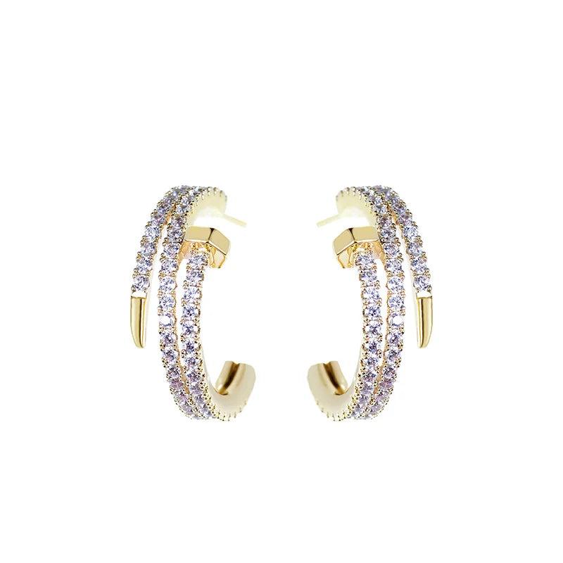 European Geometric C-Winding Earrings Gift Wedding Jewelry