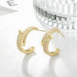 European Geometric C-Winding Earrings Gift Wedding Jewelry