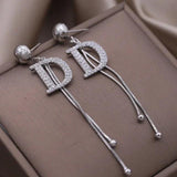Vintage French Style Tassel Stud Earrings for Women Party Accessories