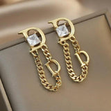 Vintage French Style Tassel Stud Earrings for Women Party Accessories