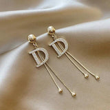 Vintage French Style Tassel Stud Earrings for Women Party Accessories