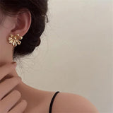 Metal Flower Earrings European American Style Stud Earrings