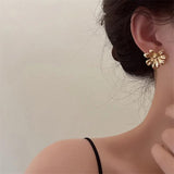 Metal Flower Earrings European American Style Stud Earrings