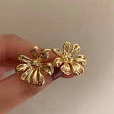 Metal Flower Earrings European American Style Stud Earrings