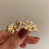 Metal Flower Earrings European American Style Stud Earrings