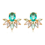 Colorful Micro Pave CZ Rainbow Stud Earrings Party Jewelry