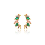Colorful Micro Pave CZ Rainbow Stud Earrings Party Jewelry
