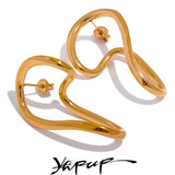 Minimalist Stainless Steel Hollow Stud Earrings for Women