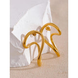 Minimalist Stainless Steel Hollow Stud Earrings for Women