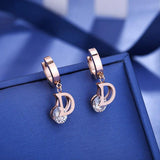 Vintage Letter D Crystal Earrings Stainless Steel Delicate Stud Jewelry Gift