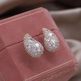 Korea zircon water drop earrings for evening party