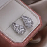 Korea zircon water drop earrings for evening party
