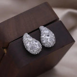 Korea zircon water drop earrings for evening party